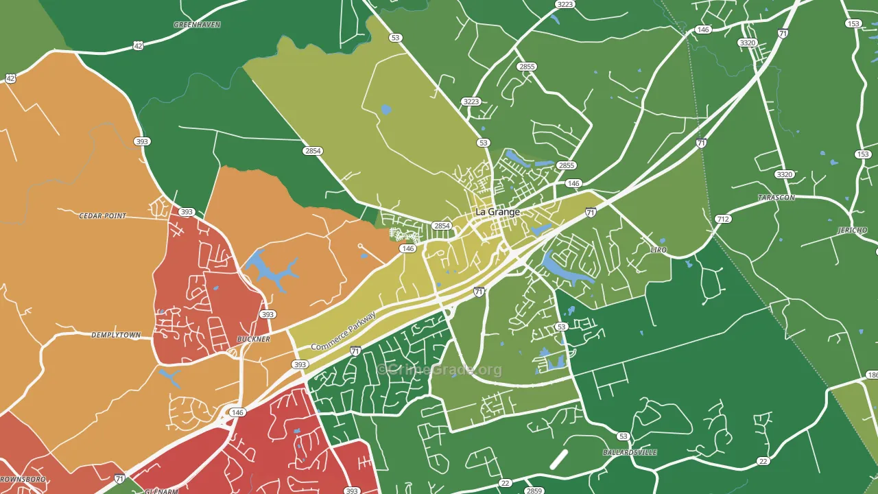 La Grange, KY Map of Theft Rates