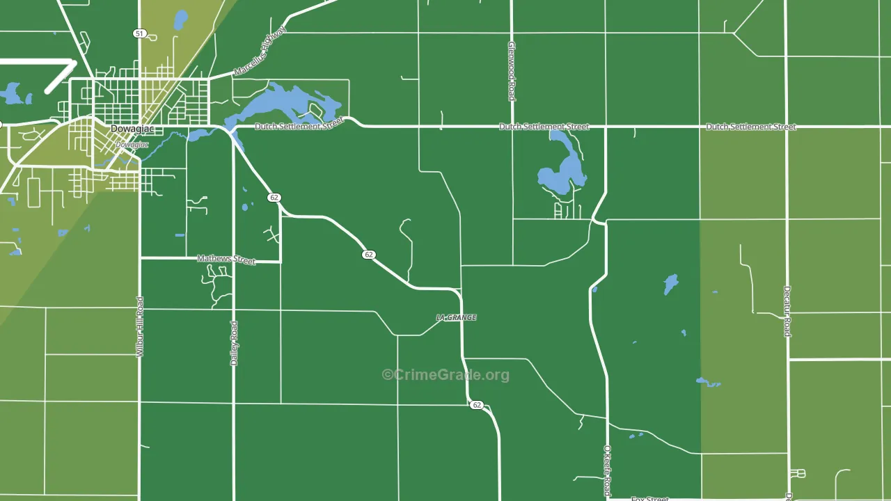 La Grange, MI Map of Theft Rates