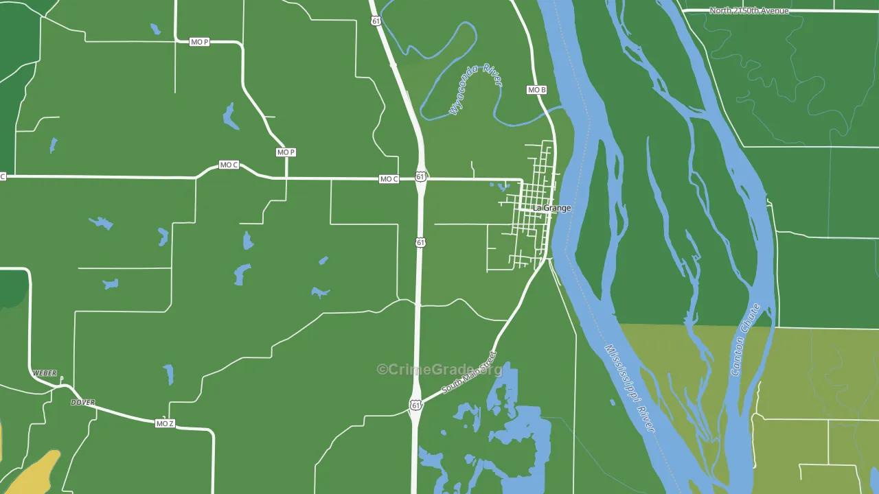 La Grange, MO Map of Theft Rates