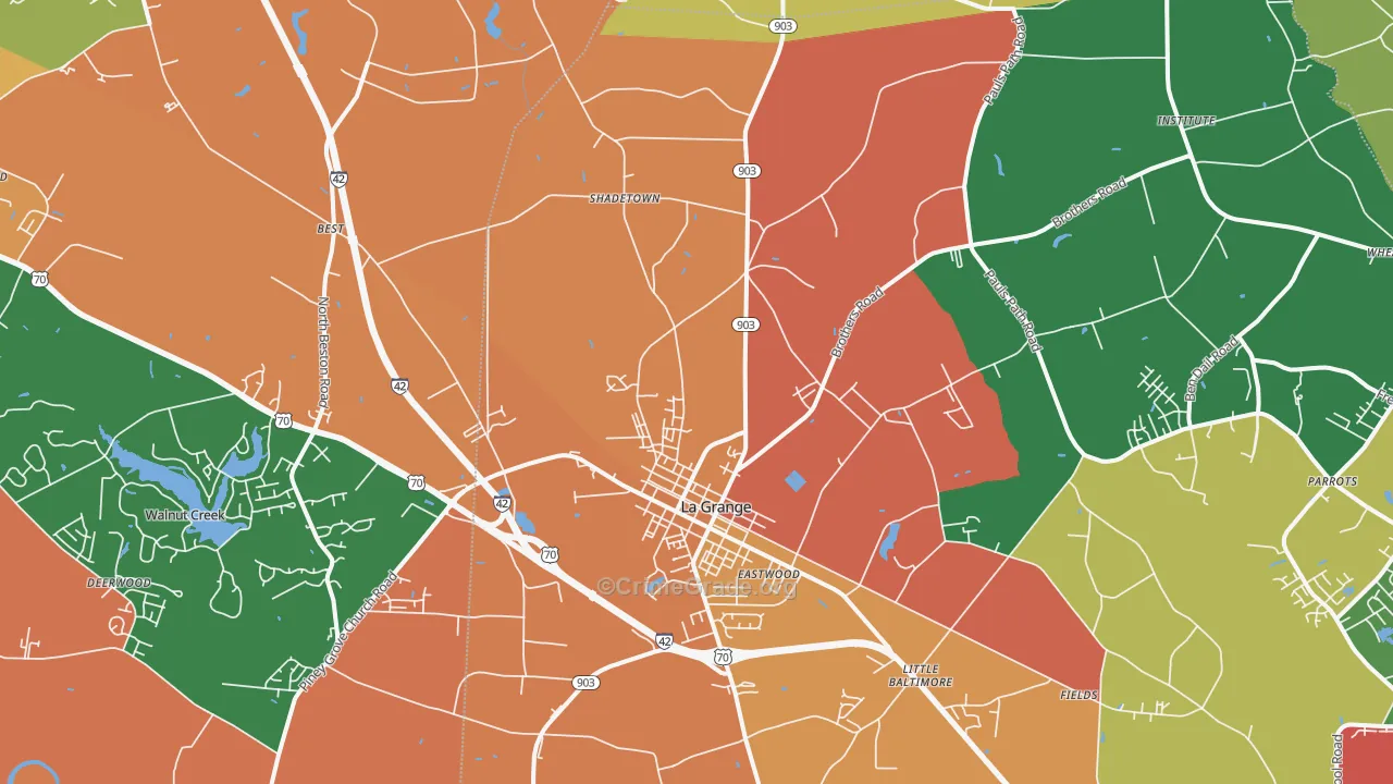 La Grange, NC Map of Theft Rates