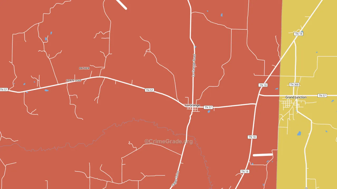 La Grange, TN Map of Theft Rates