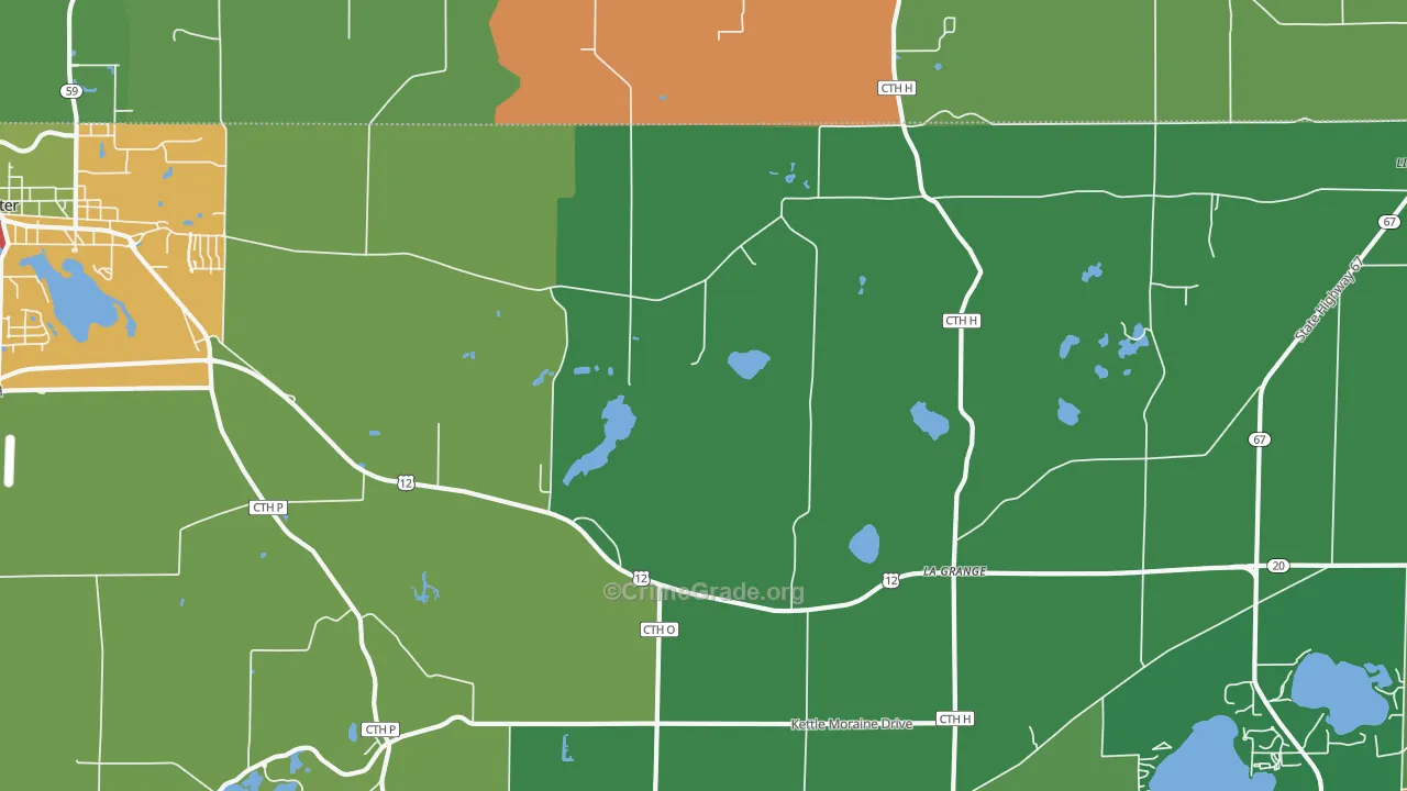 La Grange, WI Map of Theft Rates
