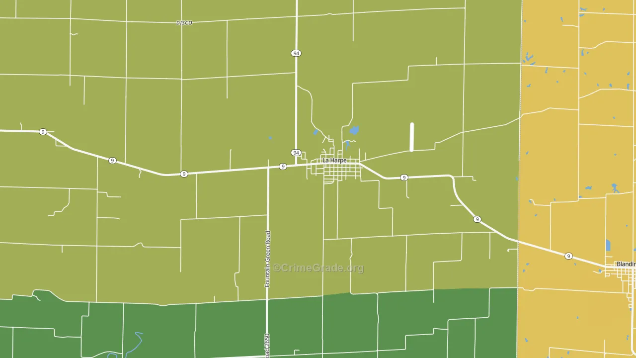 La Harpe, IL Map of Theft Rates