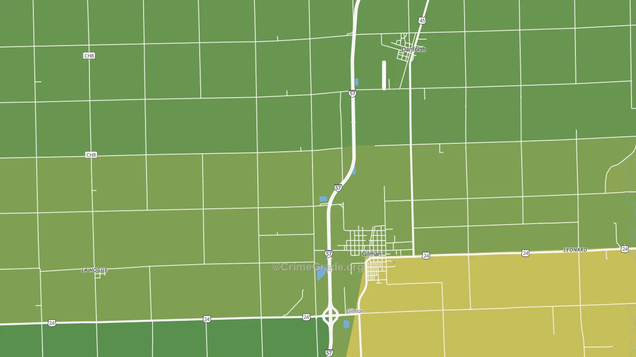 La Hogue, IL Map of Theft Rates