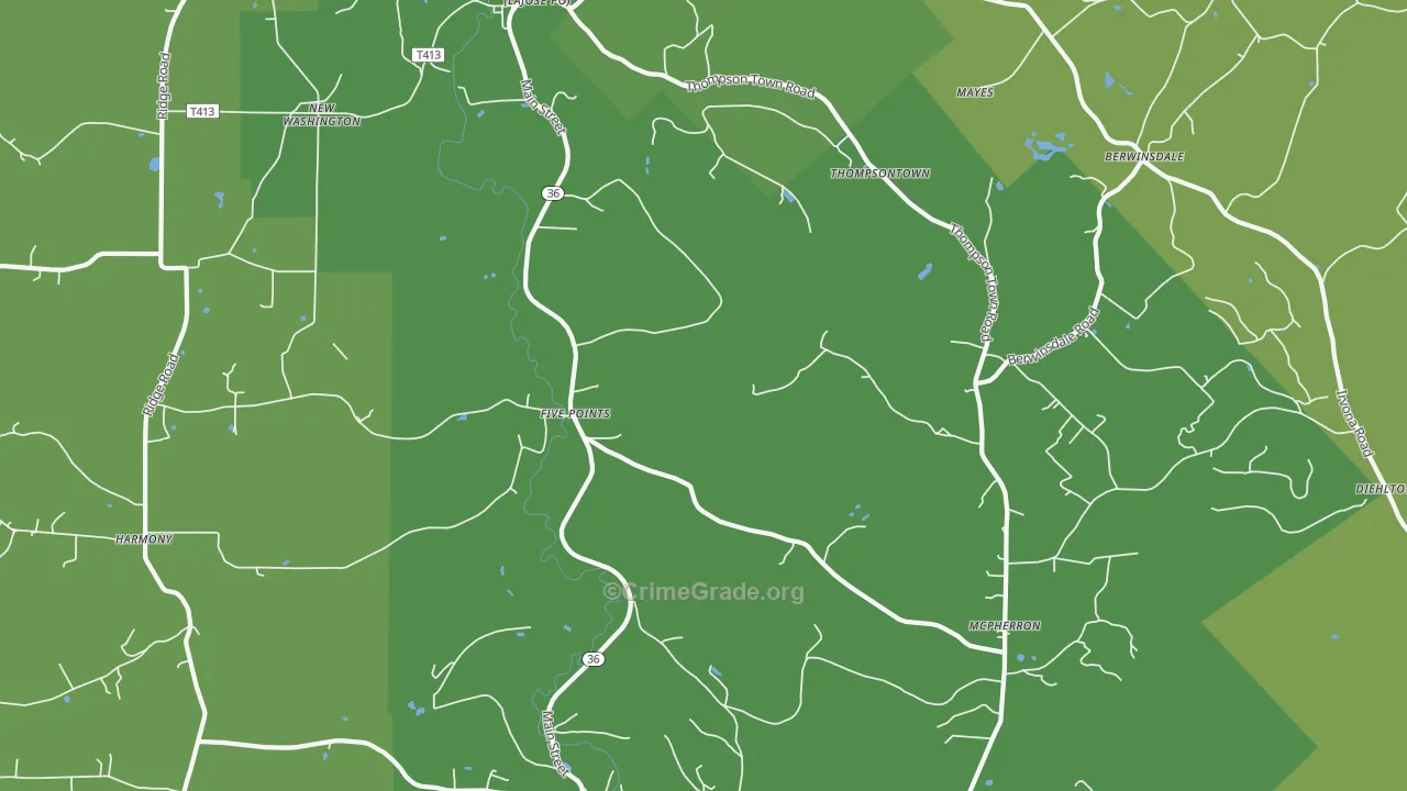 La Jose, PA Map of Theft Rates
