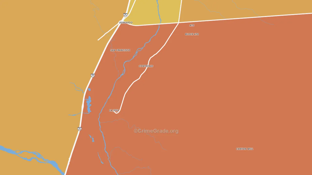 La Joya, NM Map of Theft Rates
