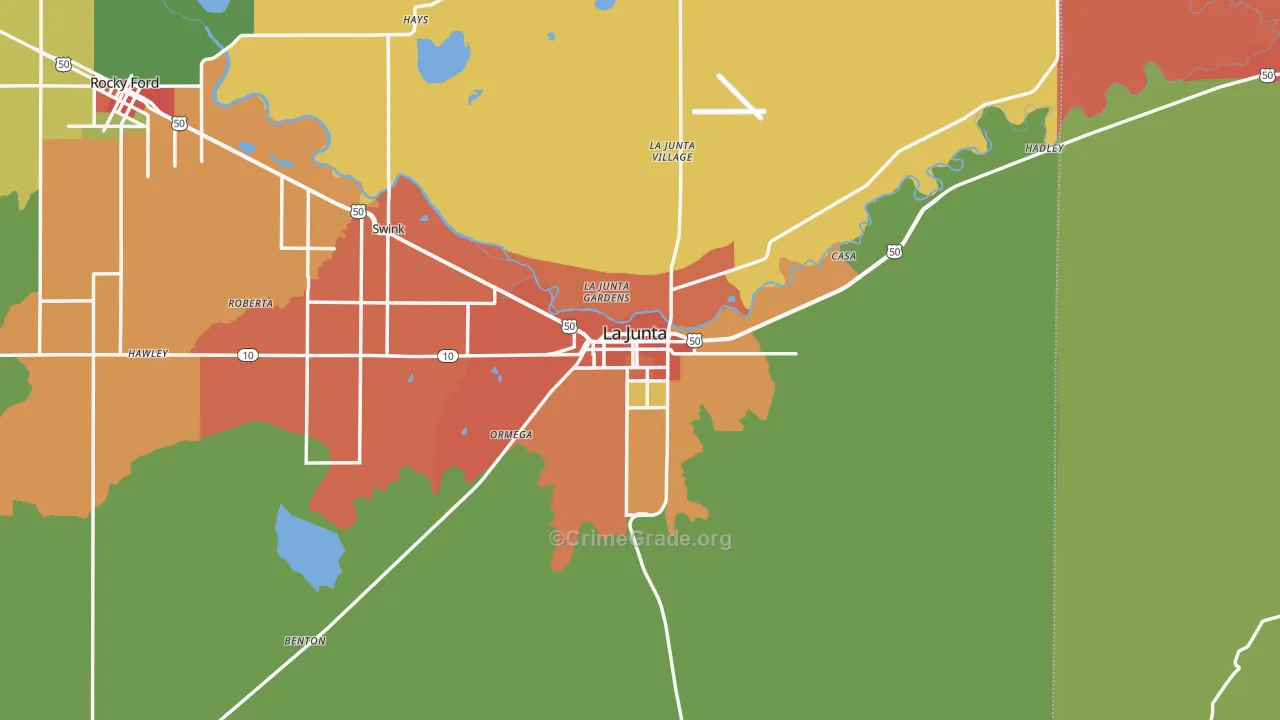 La Junta, CO Map of Theft Rates
