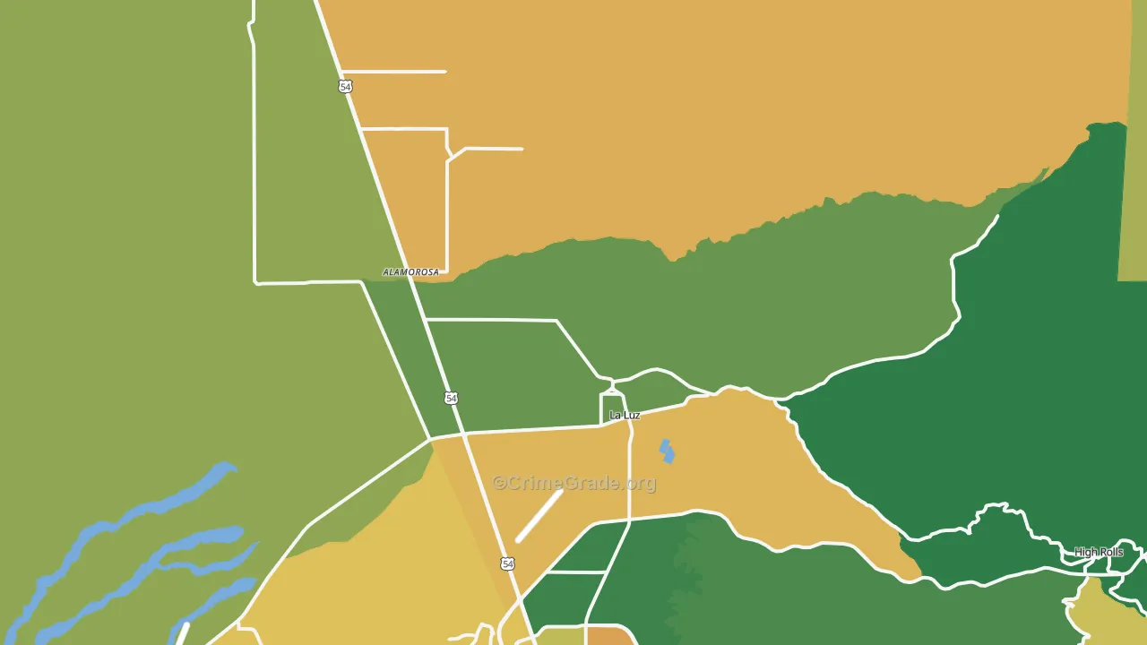 La Luz, NM Map of Theft Rates