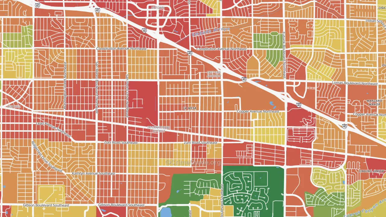 La Mesa, Albuquerque, NM Map of Theft Rates