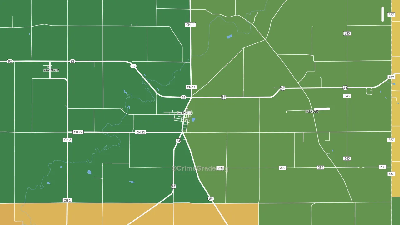 La Moille, IL Map of Theft Rates