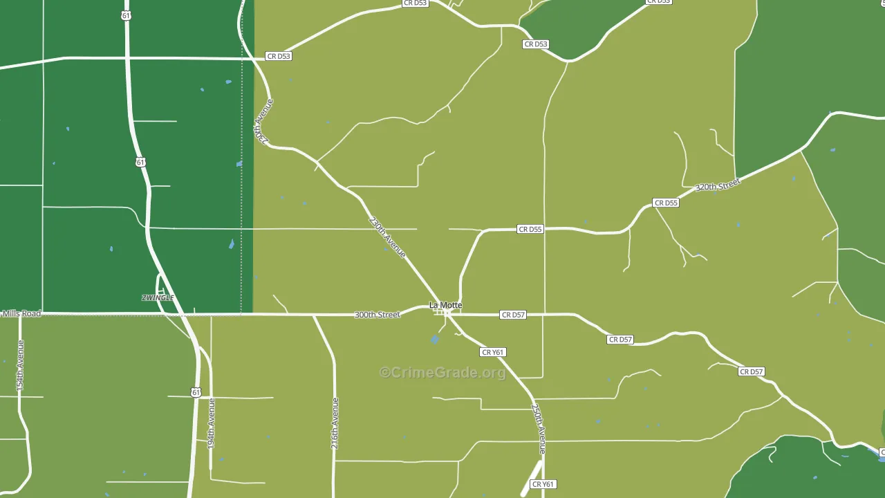 La Motte, IA Map of Theft Rates