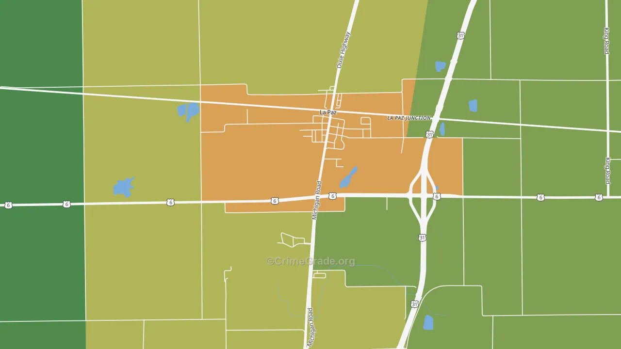 La Paz, IN Map of Theft Rates