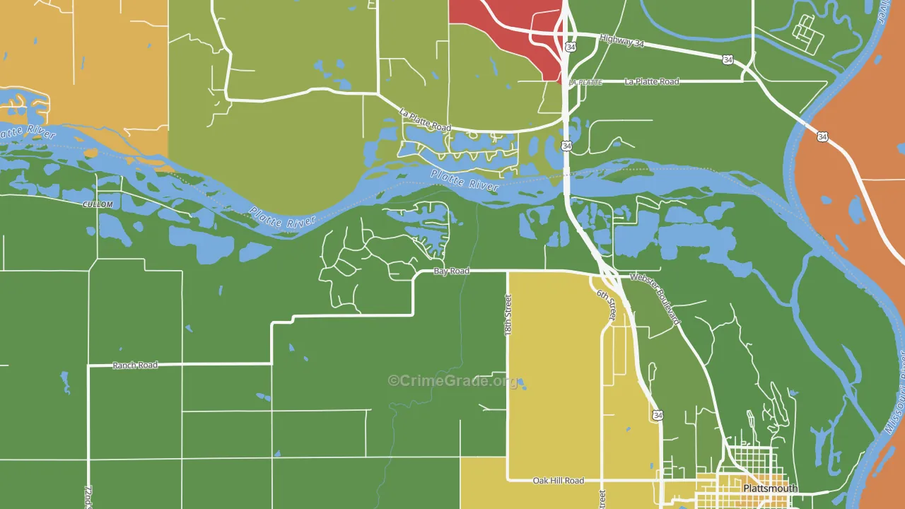 La Platte, NE Map of Theft Rates