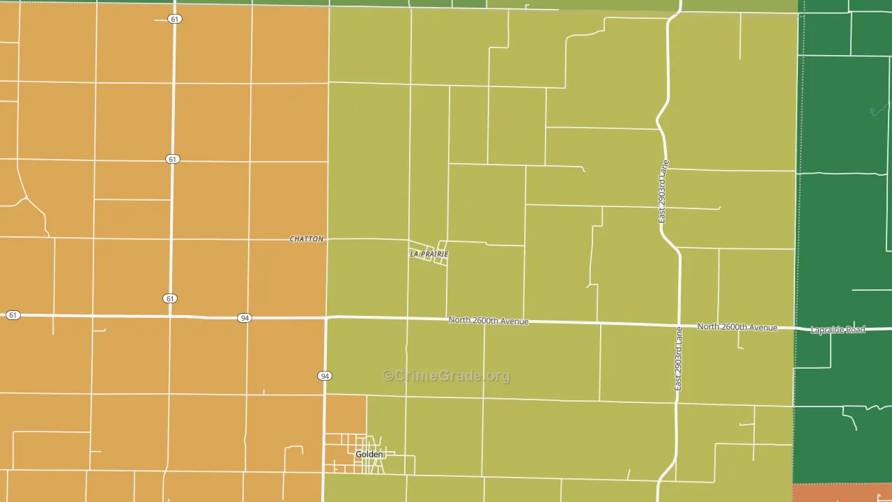 La Prairie, IL Map of Theft Rates