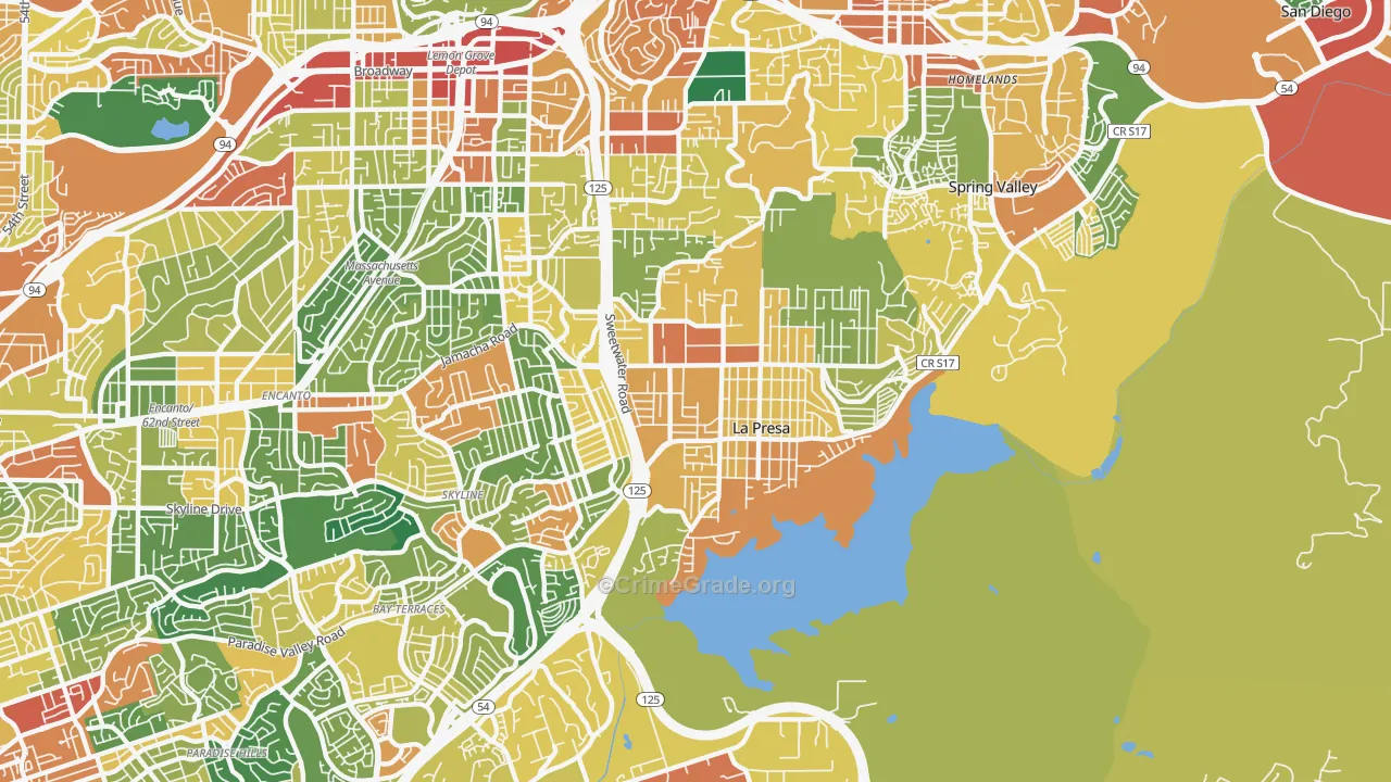 La Presa, CA Map of Theft Rates
