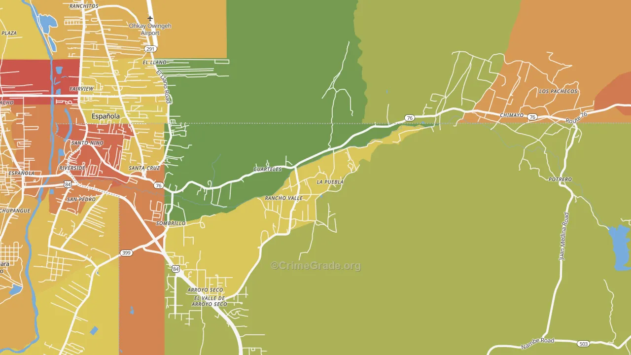 La Puebla, NM Map of Theft Rates