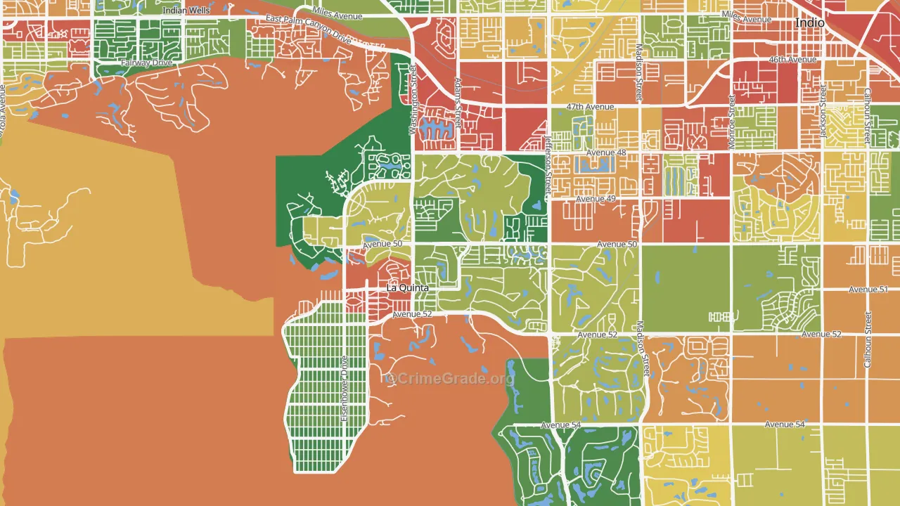 La Quinta, CA Map of Theft Rates