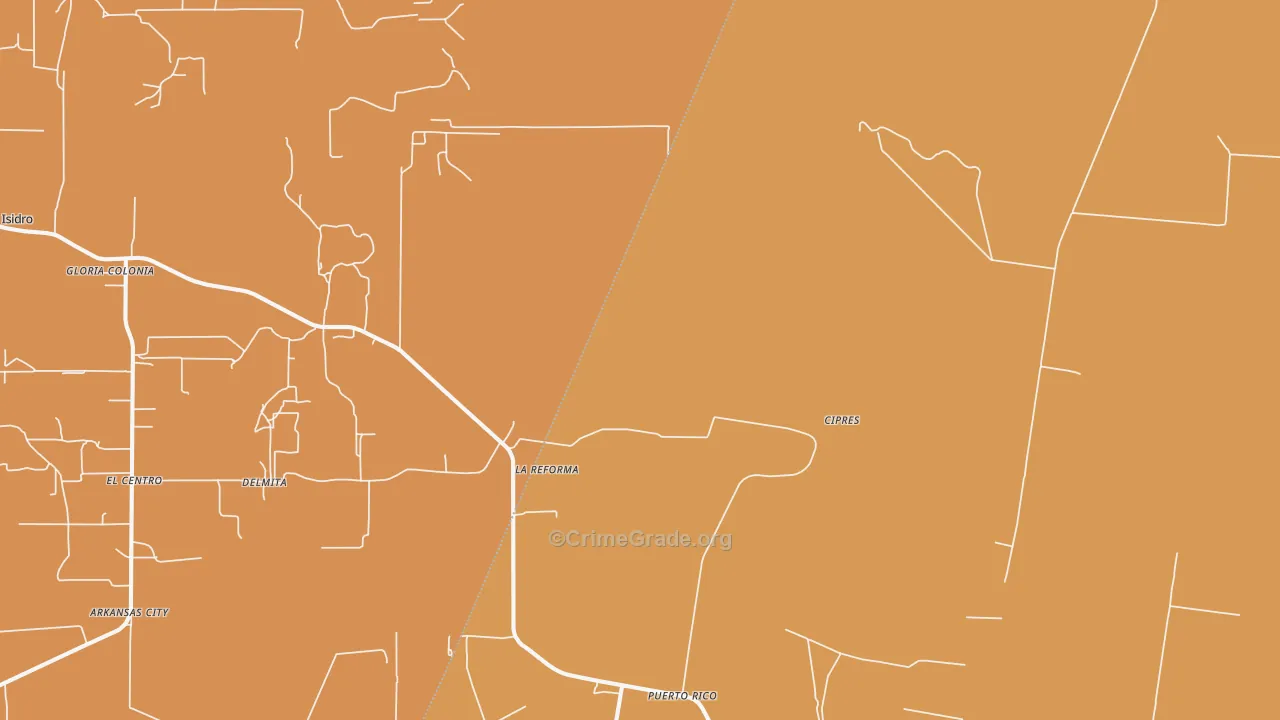 La Reforma, TX Map of Theft Rates