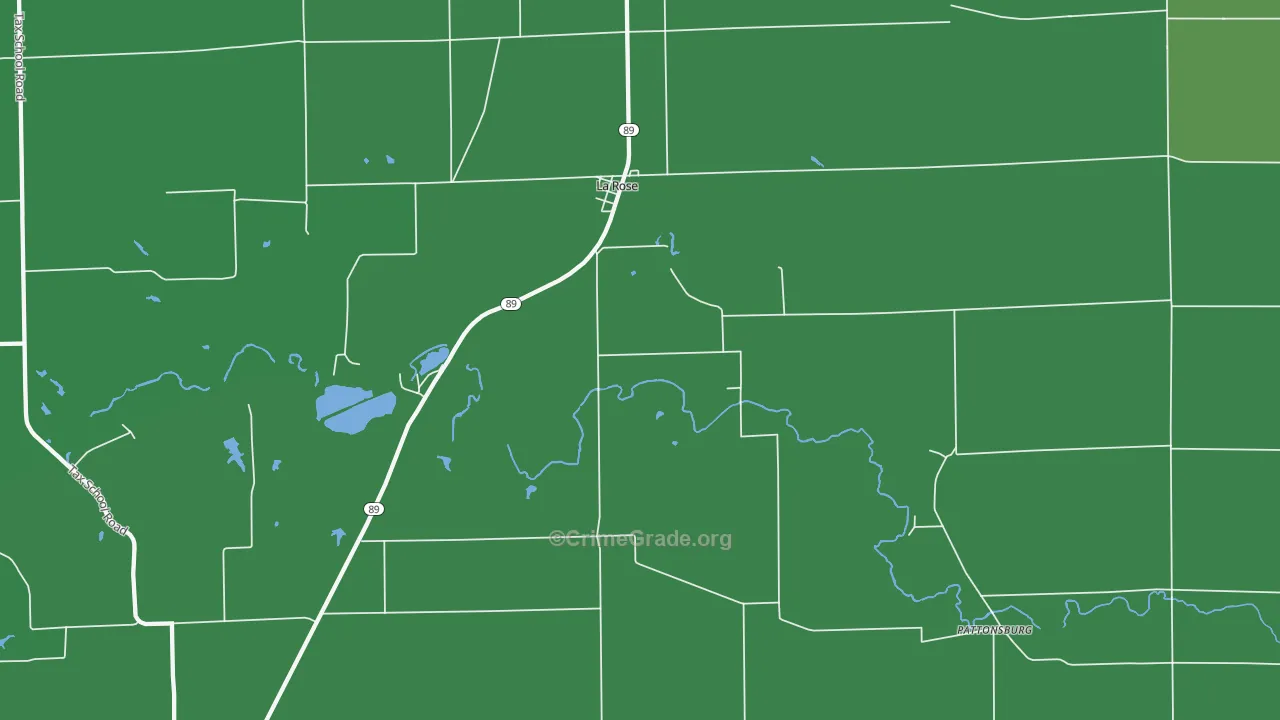 La Rose, IL Map of Theft Rates