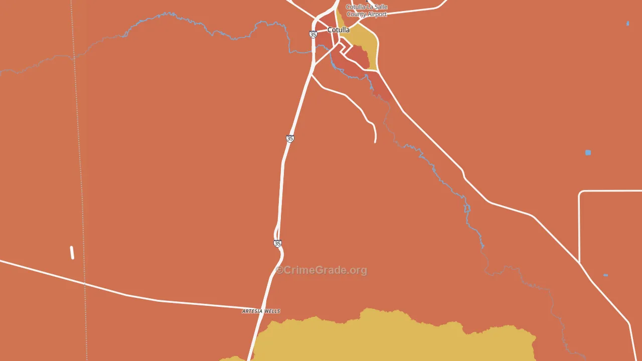 La Salle County, TX Map of Theft Rates