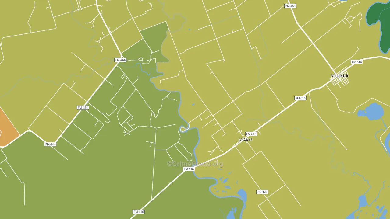La Salle, TX Map of Theft Rates