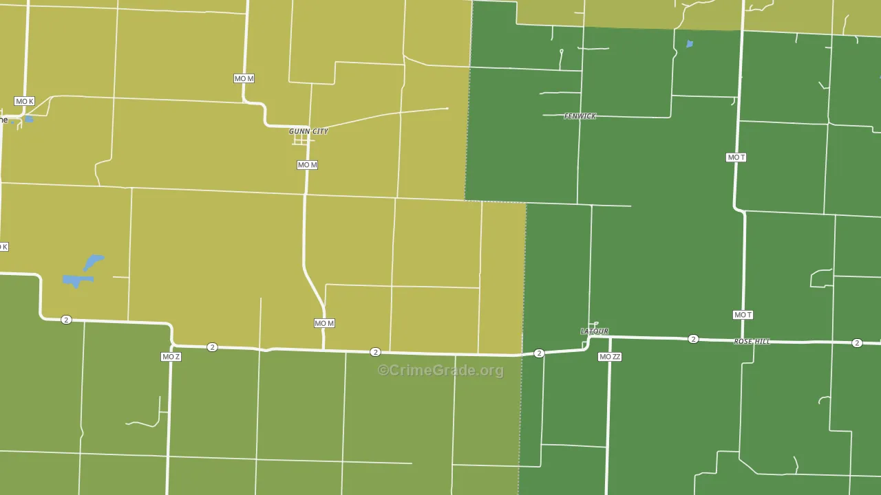 La Tour, MO Map of Theft Rates