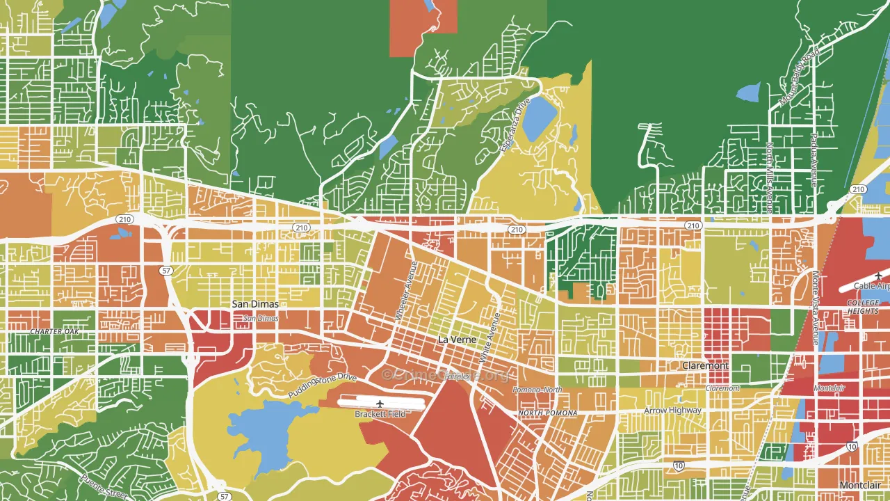 La Verne, CA Map of Theft Rates