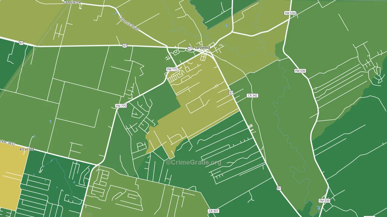 La Vernia, TX Map of Theft Rates