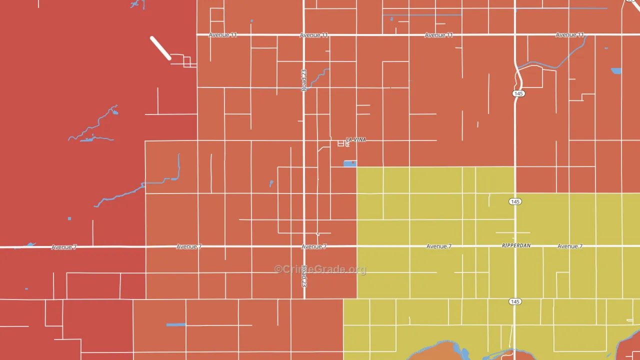 La Vina, CA Map of Theft Rates