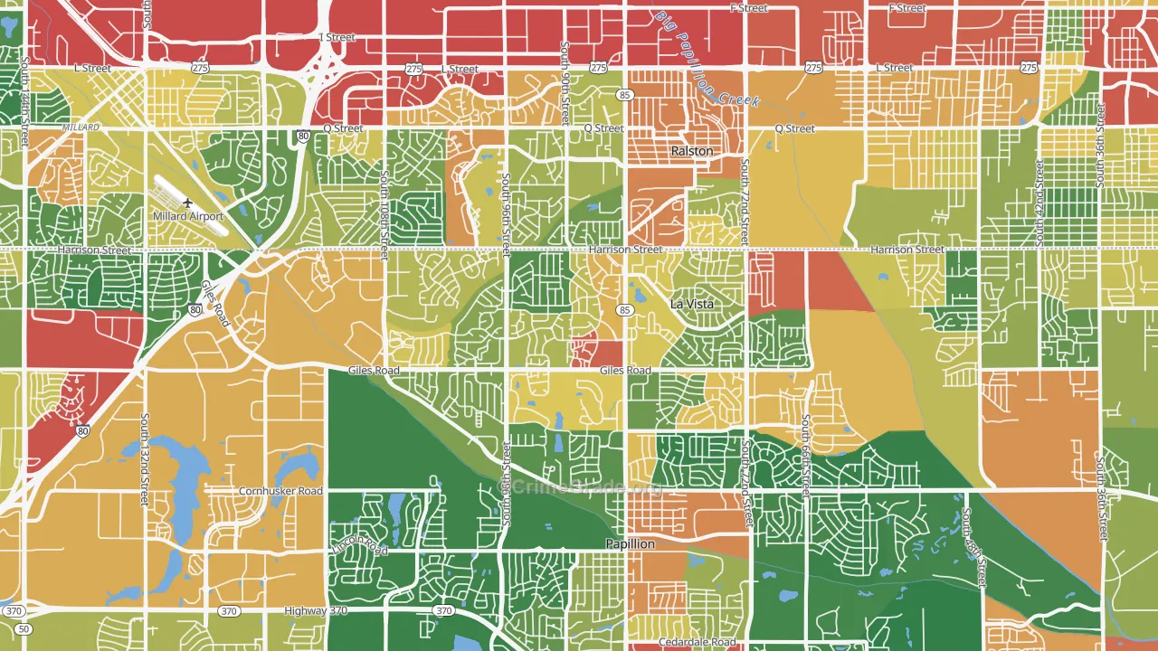 La Vista, NE Map of Theft Rates