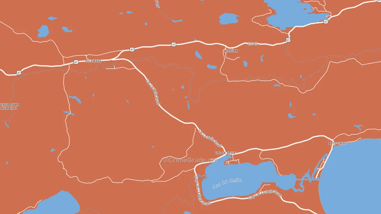 Lac La Belle, MI Map of Theft Rates
