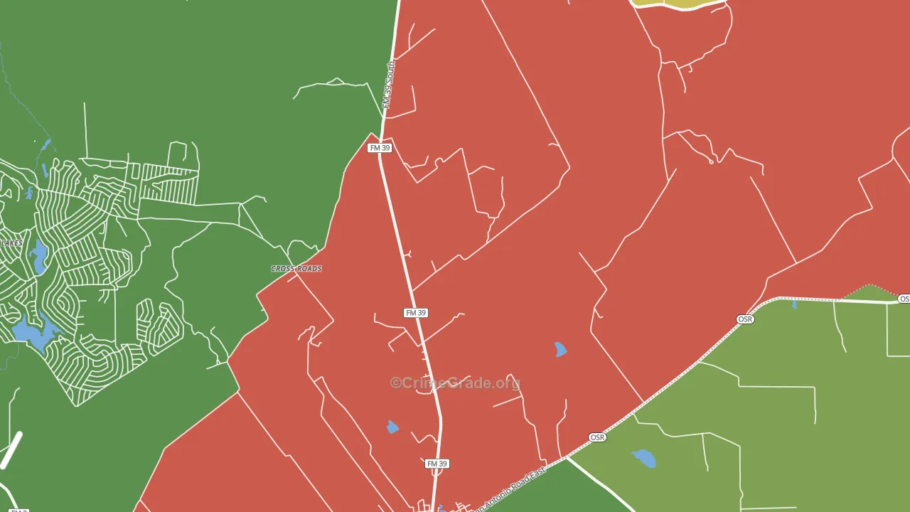 Laceola, TX Map of Theft Rates