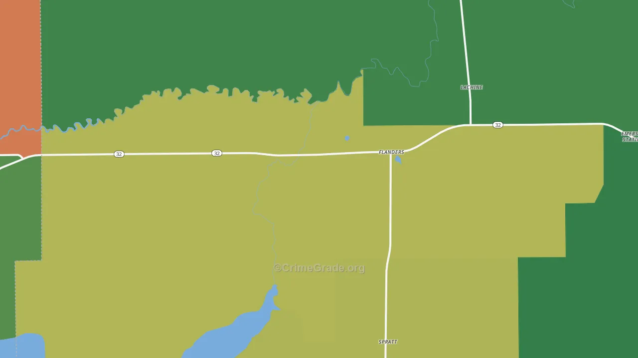 Lachine, MI Map of Theft Rates