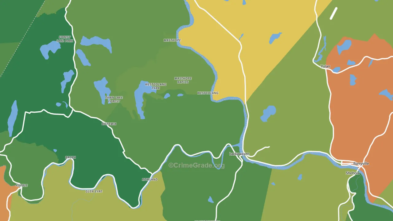 Lackawaxen, PA Map of Theft Rates