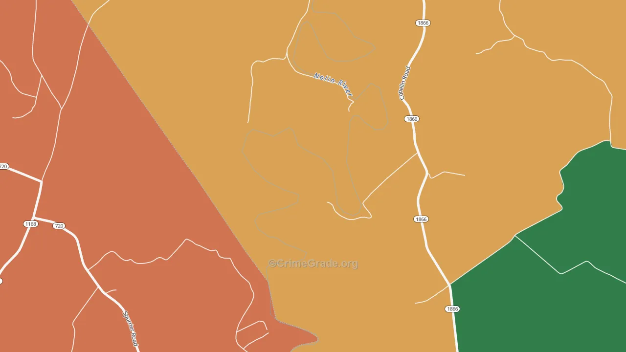 Lacon, KY Map of Theft Rates