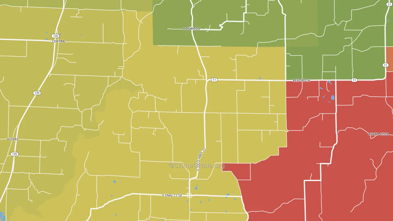 Laconia, IN Map of Theft Rates