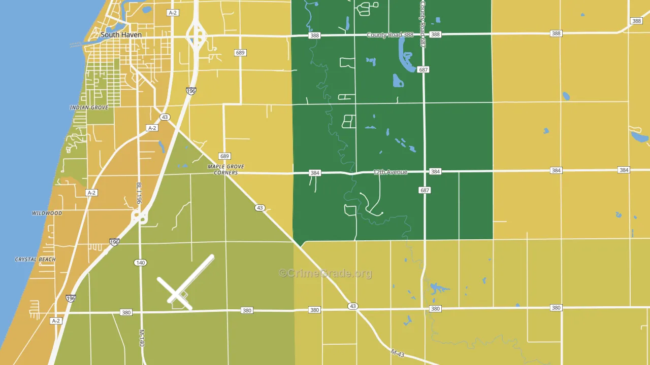 Lacota, MI Map of Theft Rates
