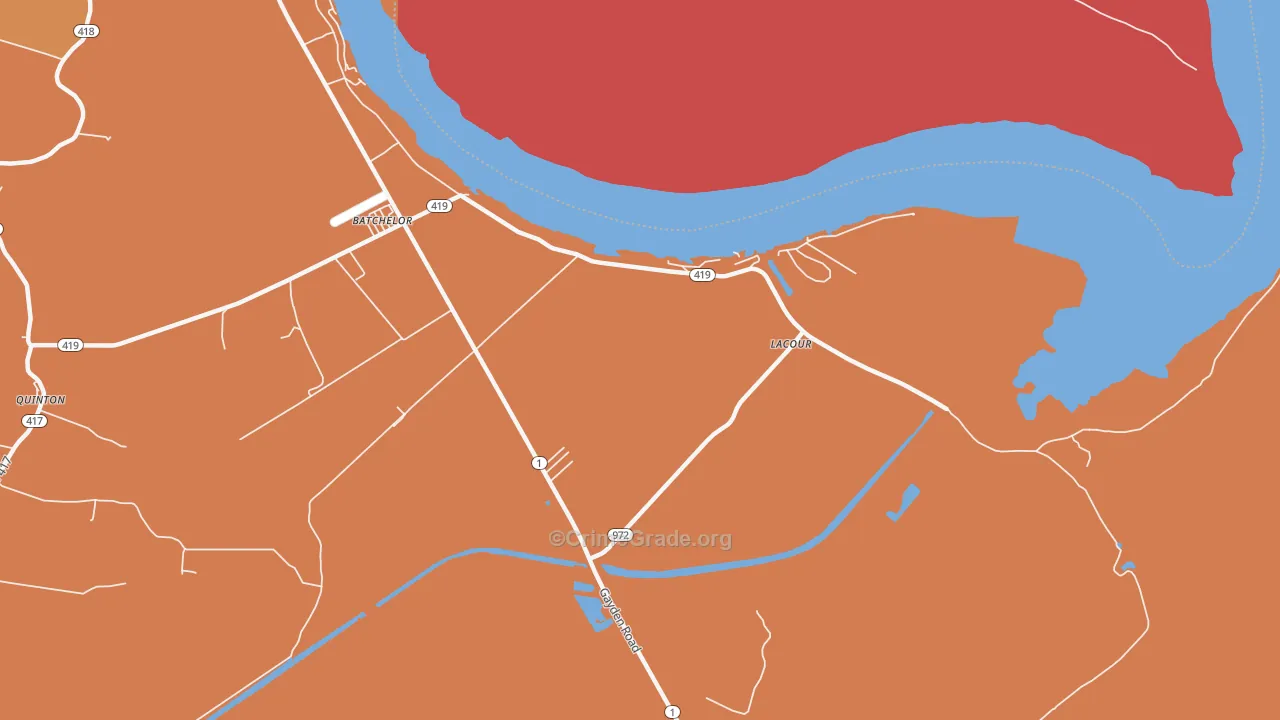 Lacour, LA Map of Theft Rates