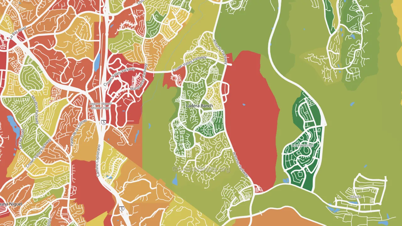 Ladera Ranch, CA Map of Theft Rates
