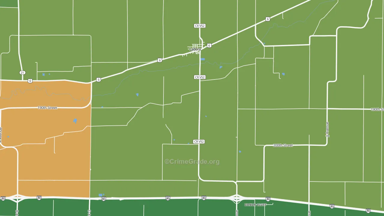 Ladora, IA Map of Theft Rates
