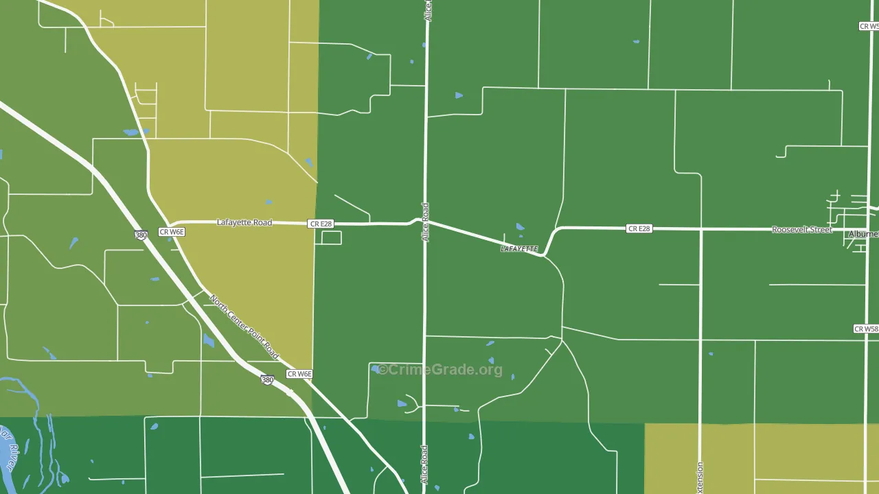 Lafayette, IA Map of Theft Rates