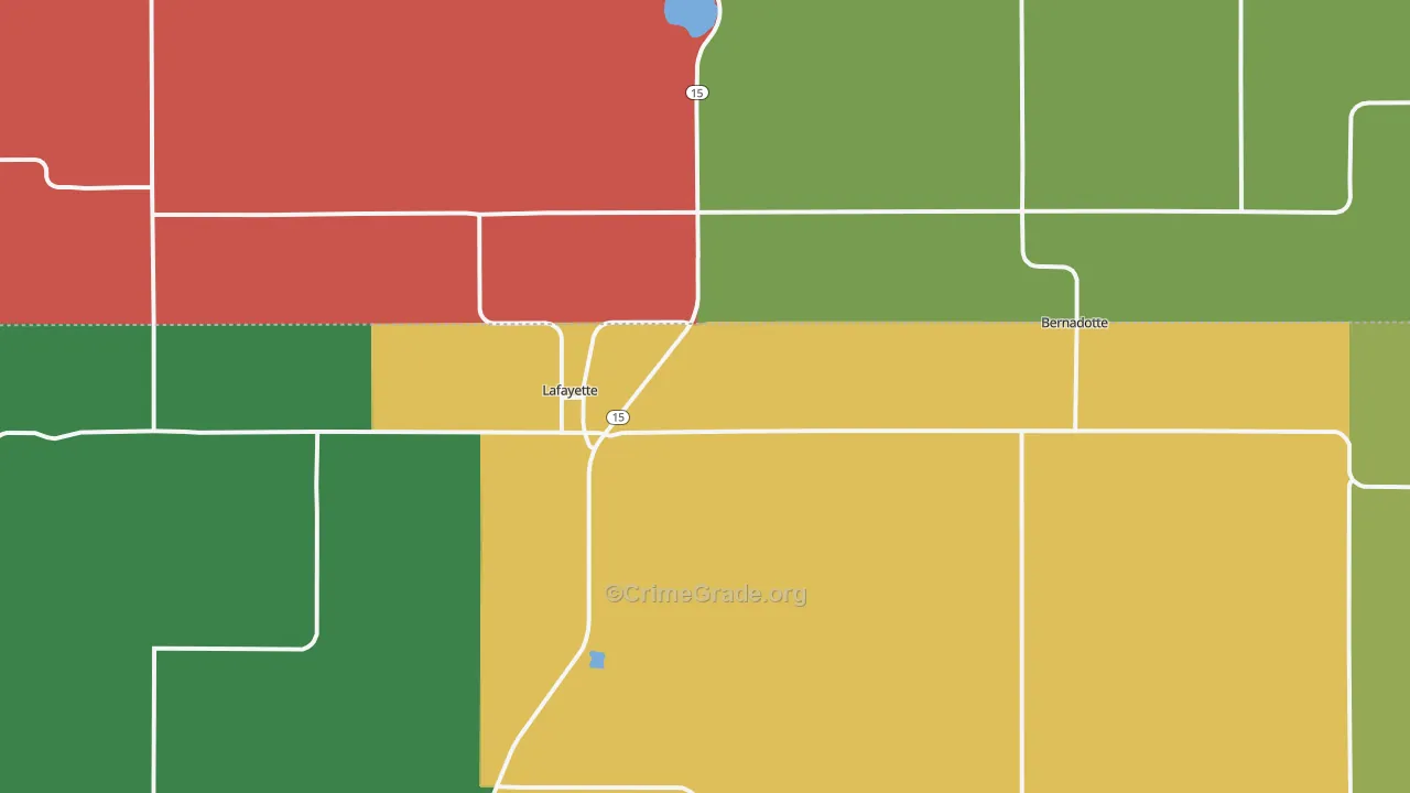 Lafayette, MN Map of Theft Rates