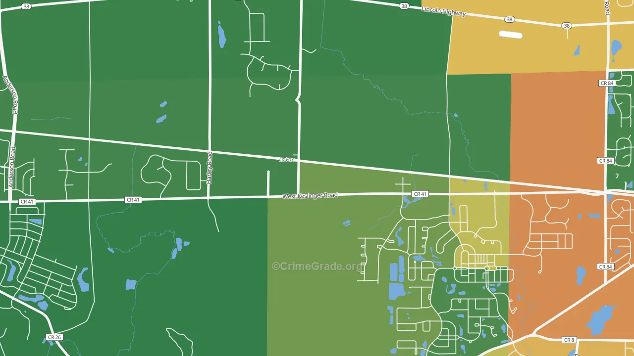 Lafox, IL Map of Theft Rates