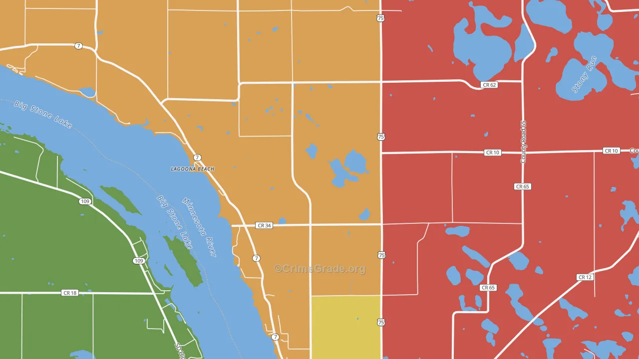 Lagoona Beach, MN Map of Theft Rates