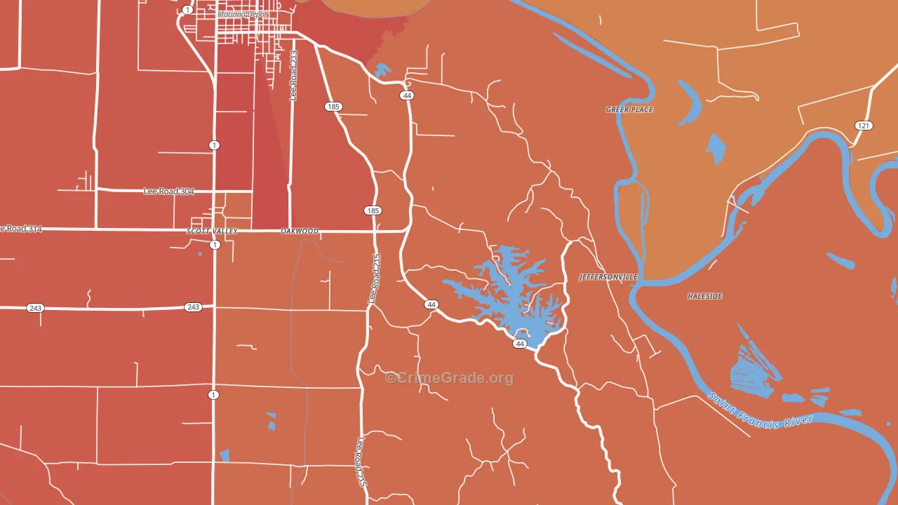 Lagrange, AR Map of Theft Rates