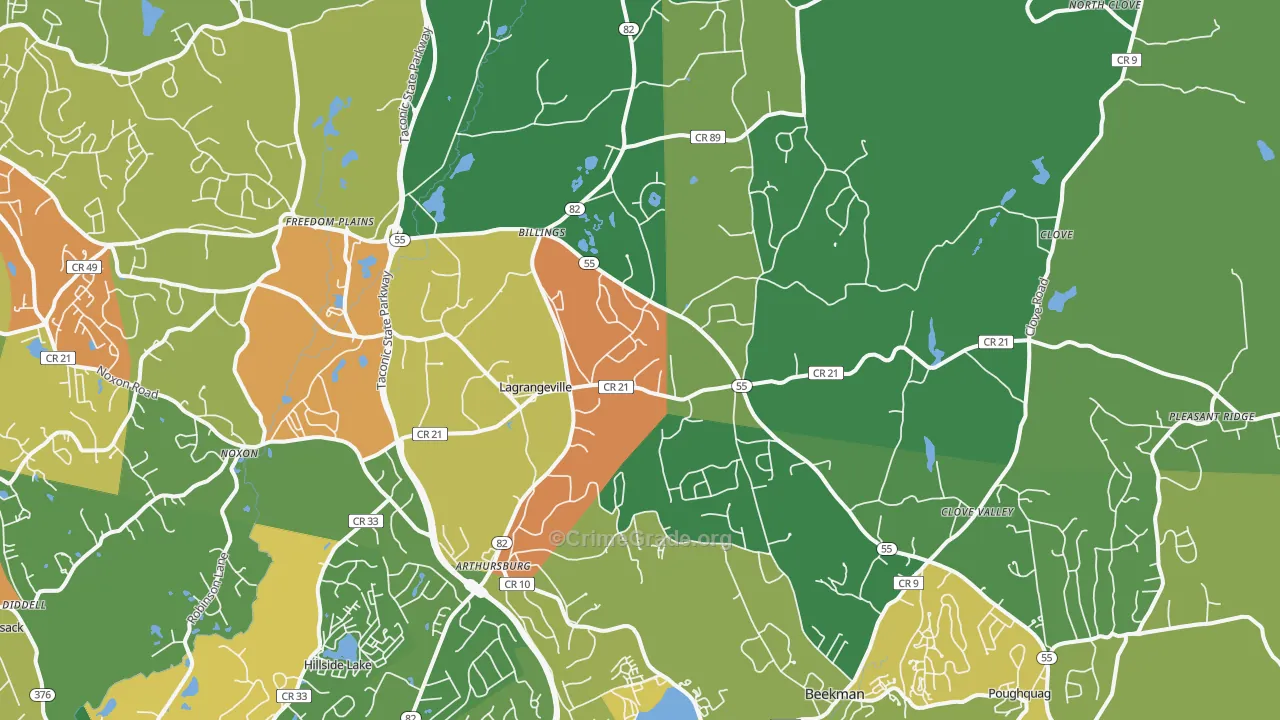 Lagrangeville, NY Map of Theft Rates