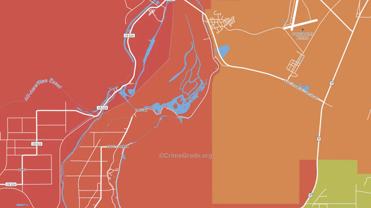 Laguna, AZ Map of Theft Rates