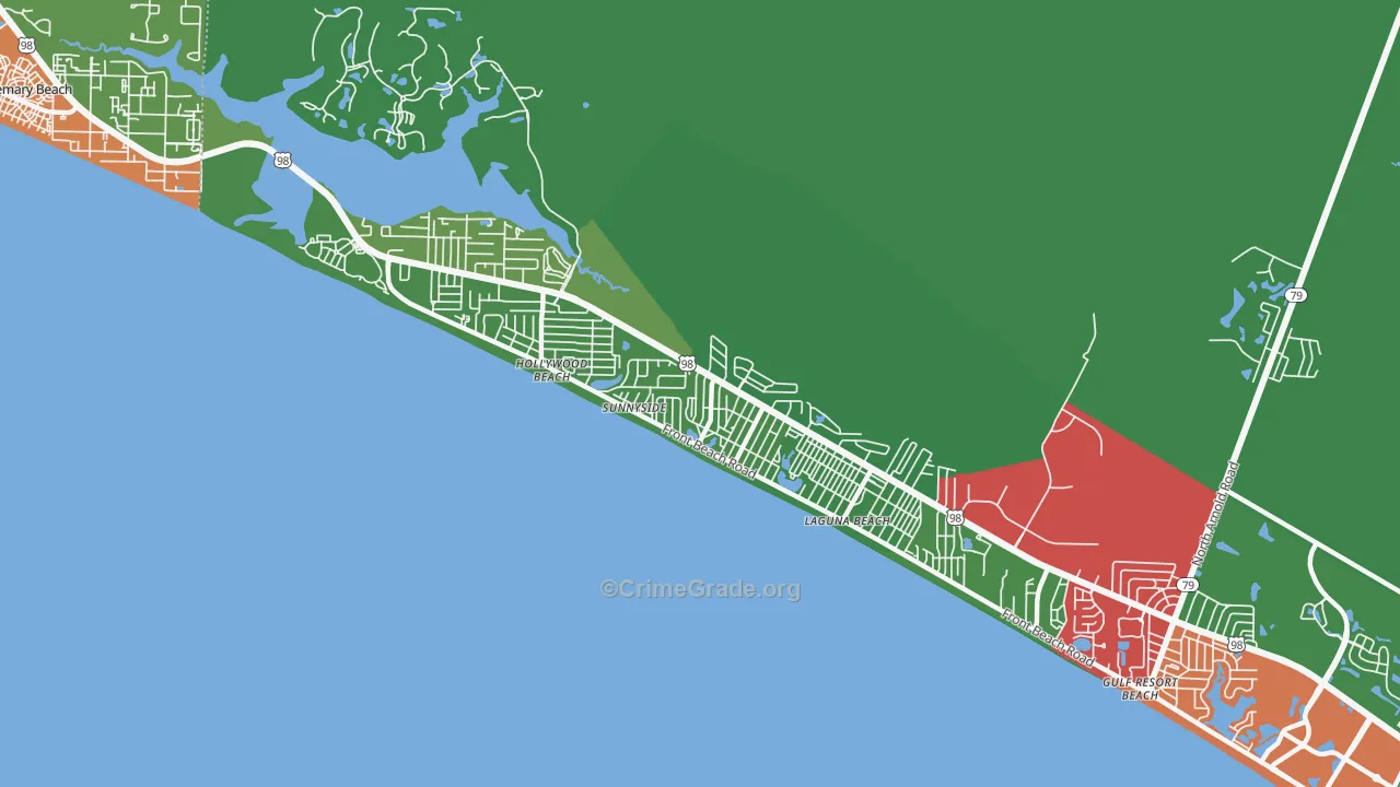 Laguna Beach, FL Map of Theft Rates
