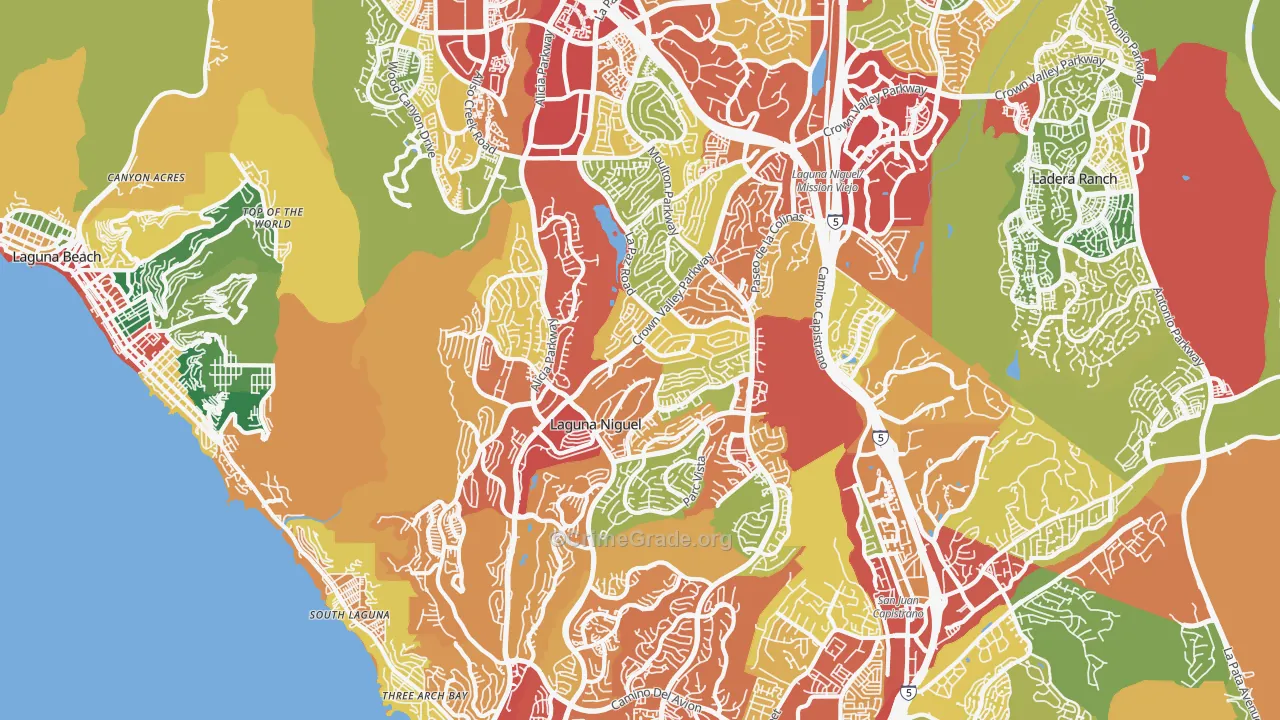 Laguna Niguel, CA Map of Theft Rates