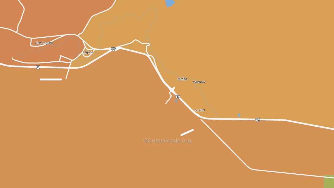 Laguna, NM Map of Theft Rates